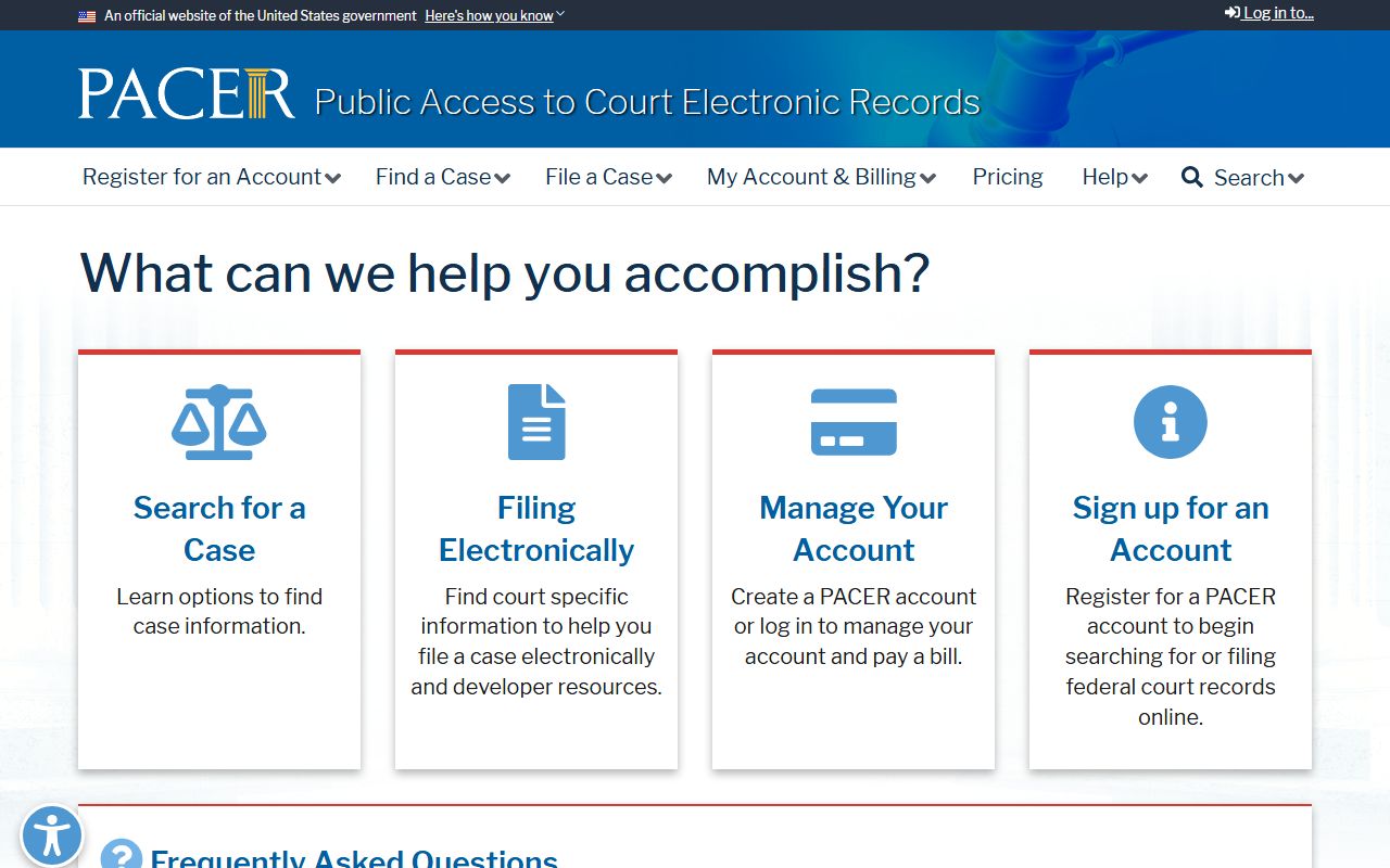 Latah County Clerk of the District Court with PACER federal records source