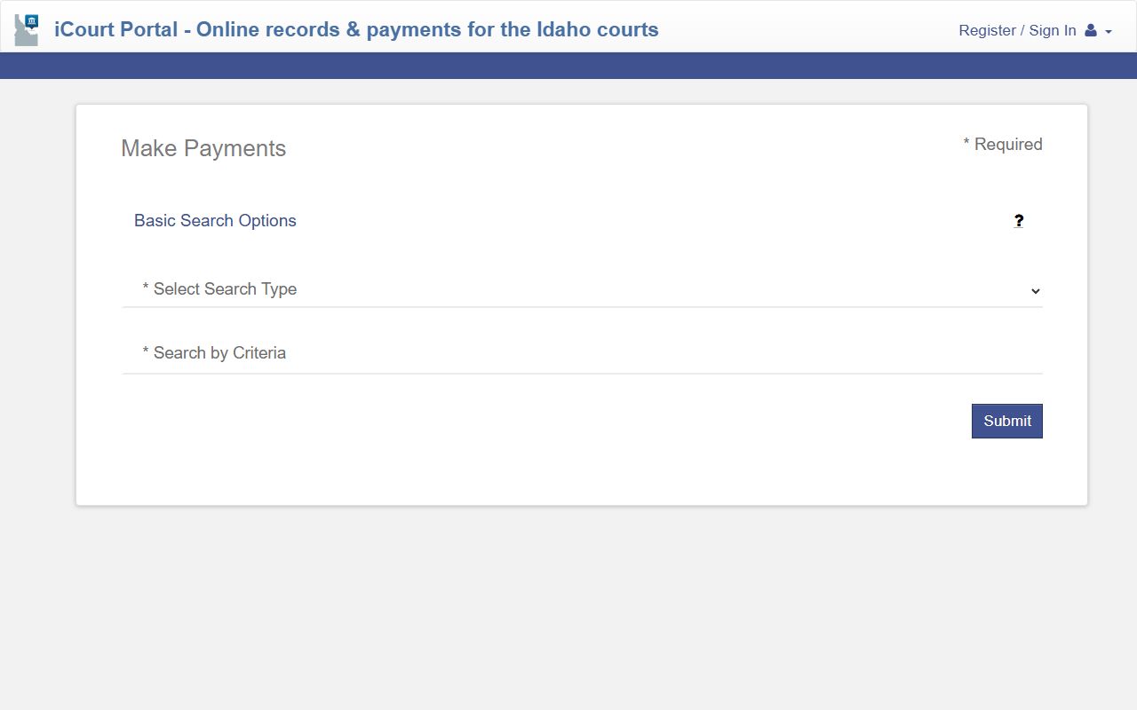 Latah County arrest records and court charges iCourt payment lookup fields