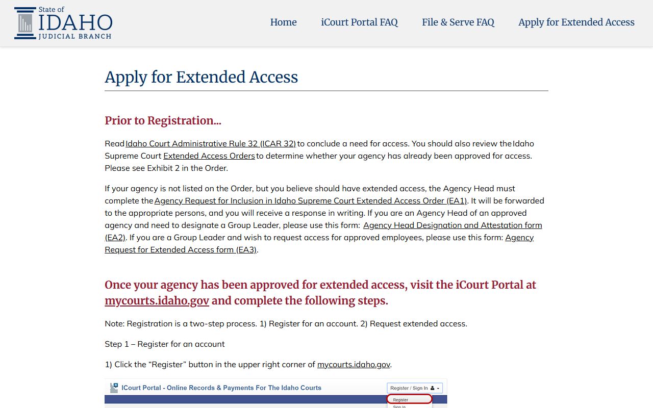 Latah County arrest records and court charges iCourt extended access registration