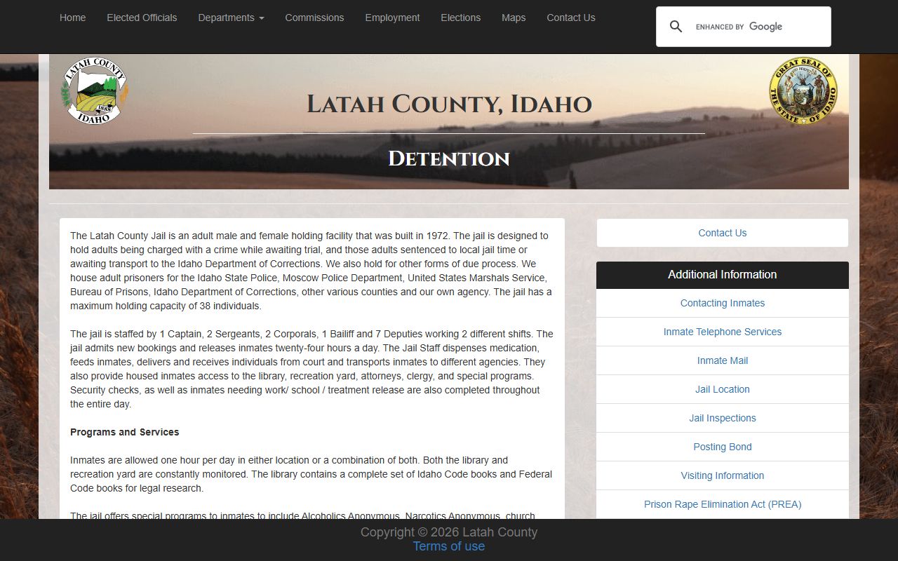 Latah County court records and detention records distinction
