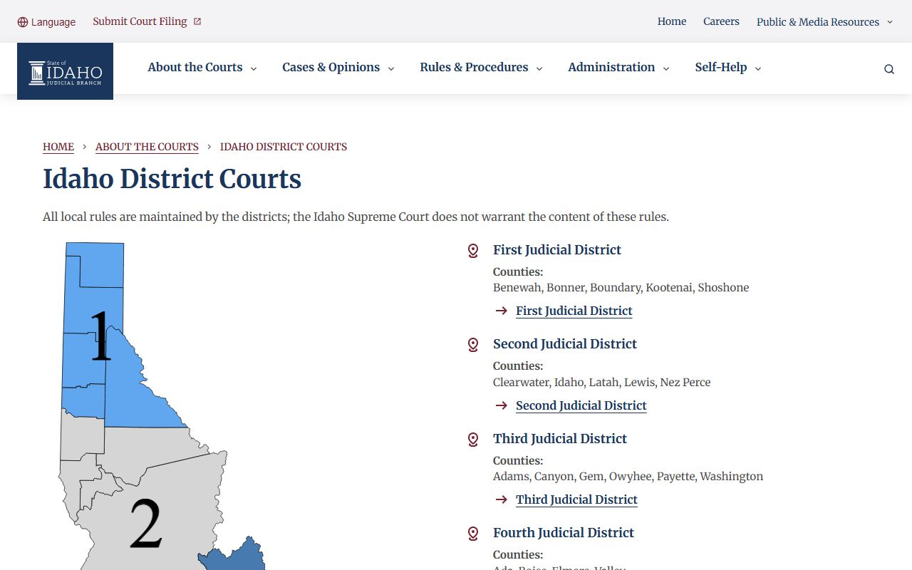 Latah County criminal court records in Idaho Second Judicial District