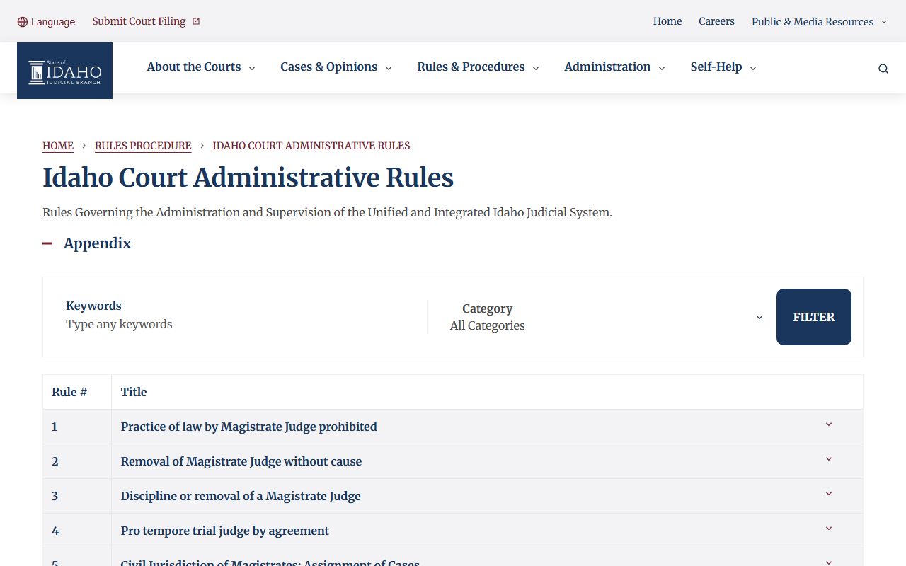 Latah County criminal court records restricted by Idaho Court Administrative Rule 32
