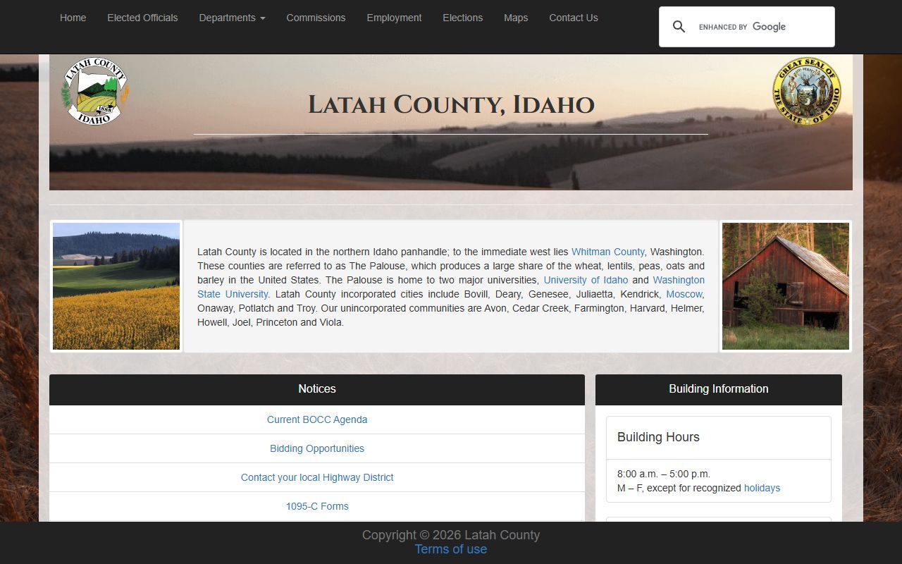 Latah County court records courthouse homepage