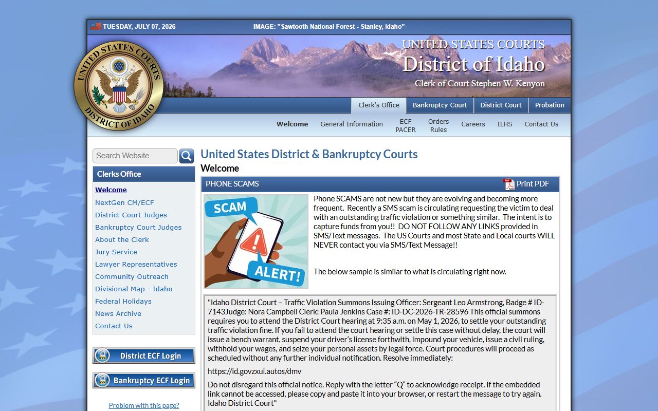 Latah County probate records with federal court source separate from county probate files